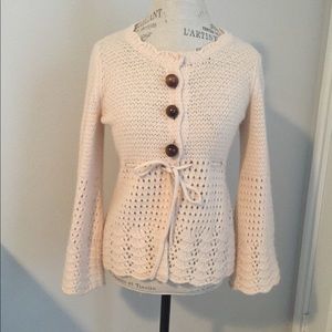 Anthropologie by sparrow wood buttons cardigan